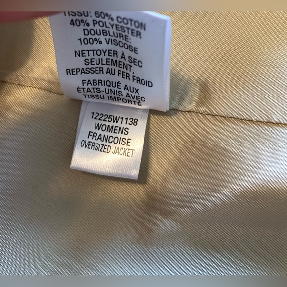 Nili Lotan Womens Francoise Oversized Jacket in the color Sand size 6 - Picture 11 of 11